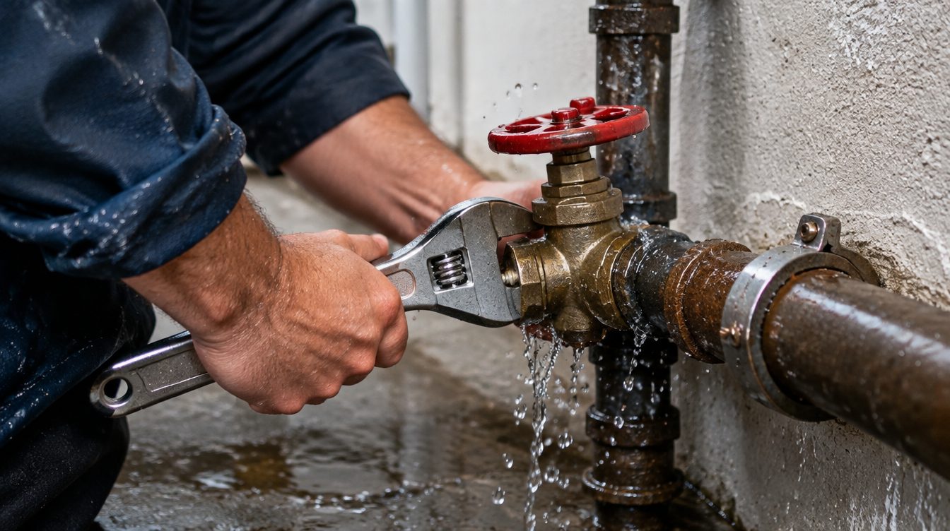 Illustrative emergency shutoff-valve imagery (AI-generated filler, not an Anderson job photo)